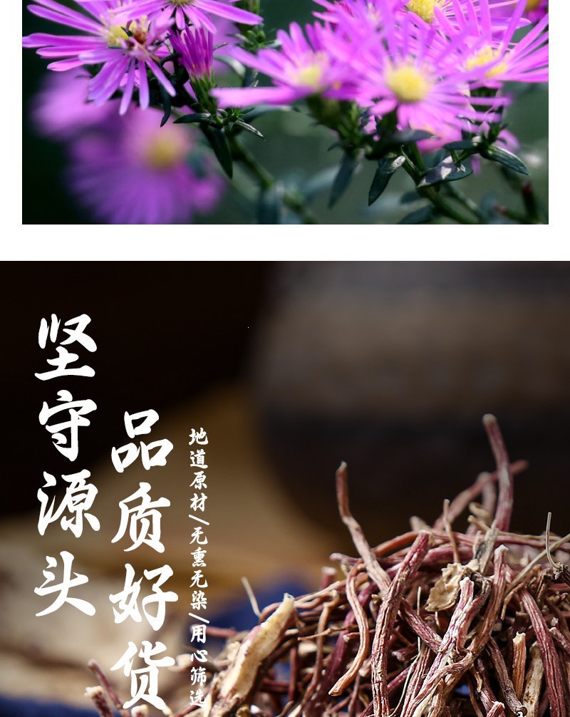 Dried Aster Root Zi Wan 100g Canister Sun Dried Herb for Tea and Decoction key features