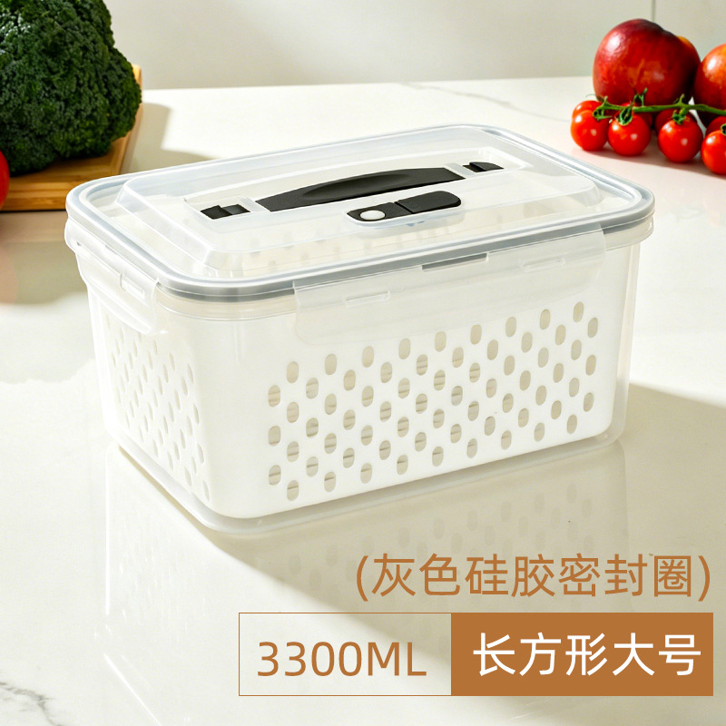 Certificado por FCM para refrigeración transfronteriza congelación sellada refrigerador de drenaje caja de frutas frescas cocina especial de grado alimenticio