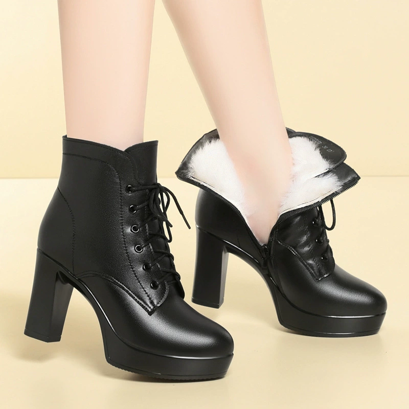 24 осенние и зимние новые женские сапоги на высоком каблуке на высоком каблуке