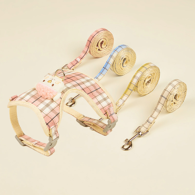 Correa de perro pequeño Chaleco de perro Cadena de perro oso de peluche correa de perro suministros para mascotas gato correa de pecho
