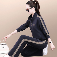 春季運動服套裝女2024新款時尚減齡洋氣質媽媽女士休閒跑步兩件套