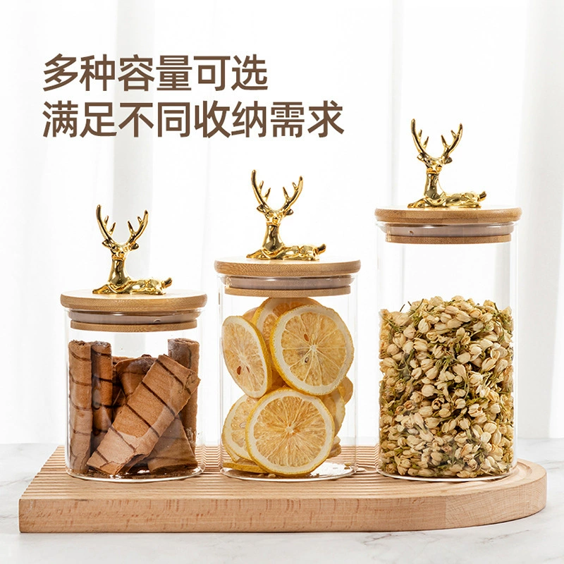 Стеклянные банки из высококачественного боросиликатного стекла, влагонепроницаемые банки для чая, оптовые прозрачные банки для конфет, герметичные стеклянные банки для хранения с защитой от пыли