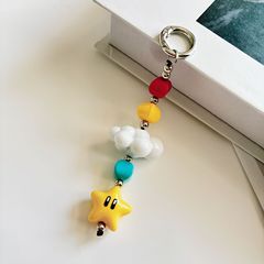 可爱多边形小珠星星串珠diy钥匙扣手机链包包饰品挂件白云朵挂饰