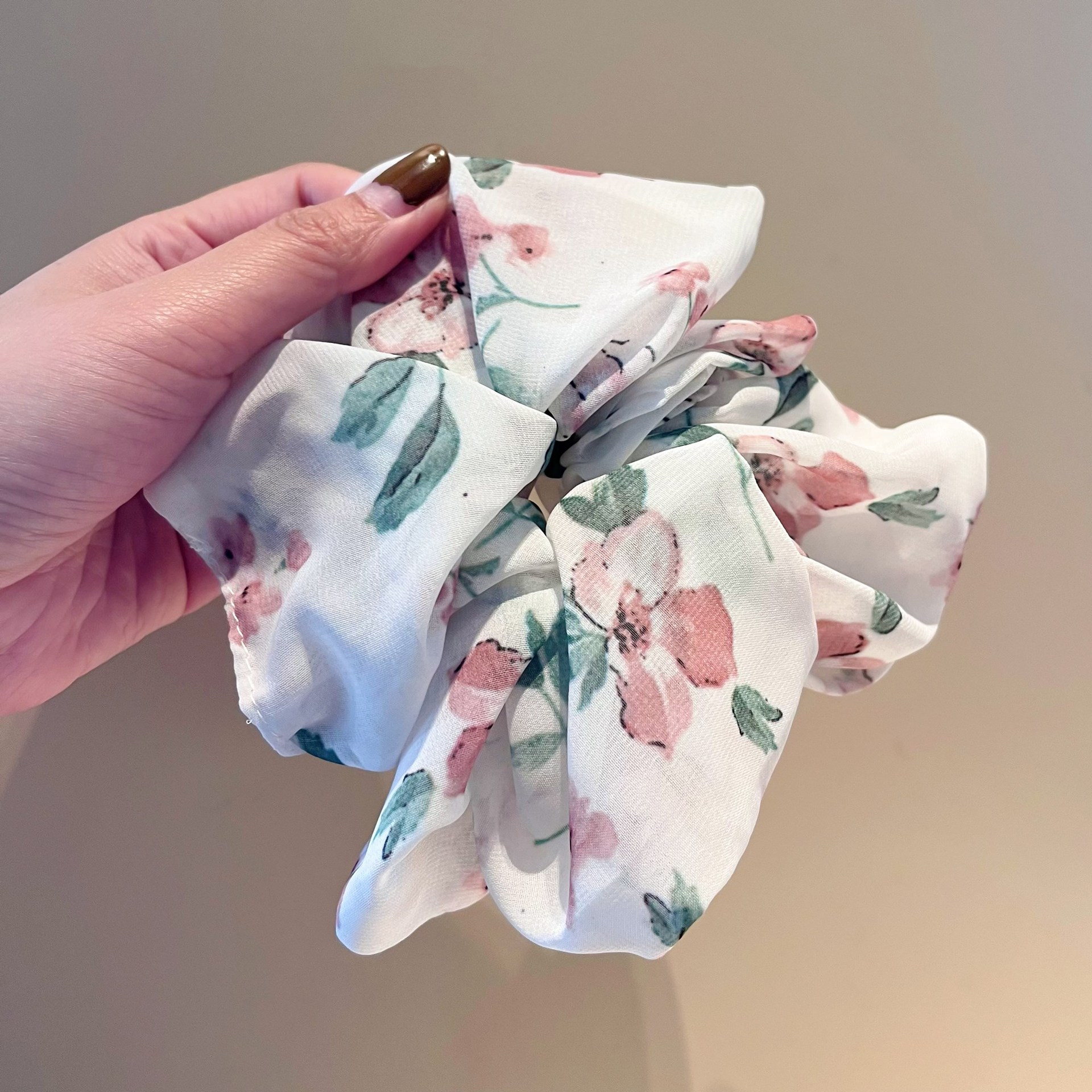 Mori tela vintage hilo salchicha anillo primavera y verano francés elegante 2023 nueva playa señora pintura al óleo estilo de impresión accesorios para el cabello