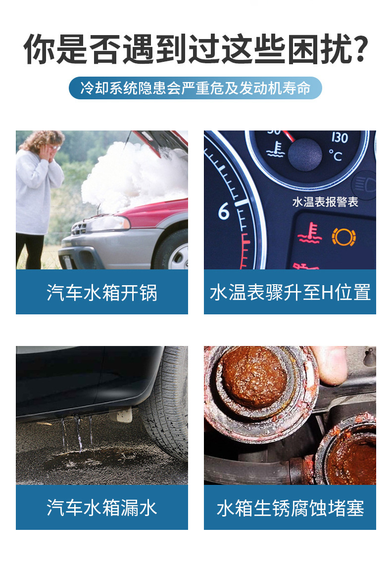 Convenient Car Cooling System Protection Agent for Maintenance, Heat Regulation, Descaling, Rust Removal, and Engine Protection