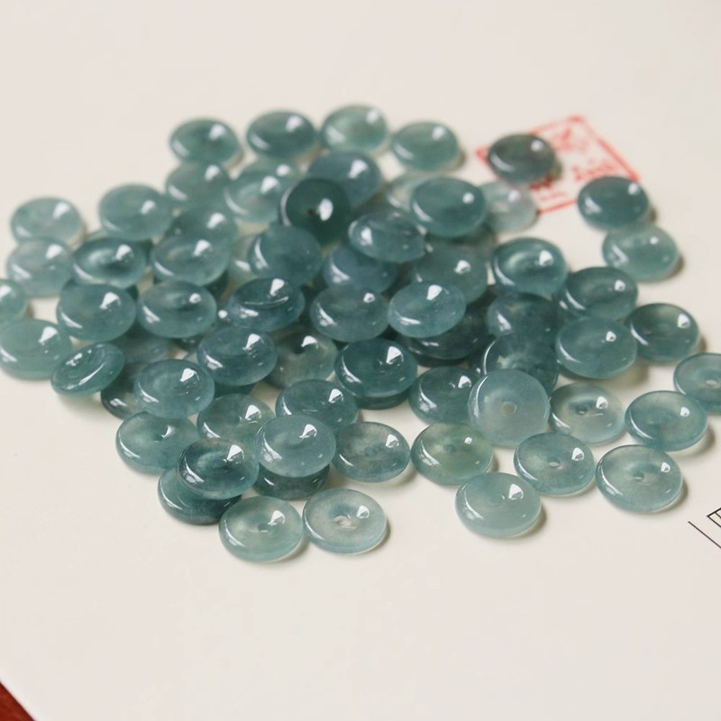 青い水の材料の翡翠の氷の種の小さい平安は玉を掛けて手の玉のdiyを掛けます。|undefined