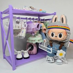 亚马逊 etsy跨境新品 娃娃衣橱 拉布布衣架 女孩娃娃鞋子配饰收纳