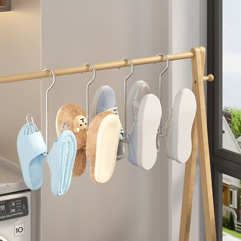 Stainless Steel Shoe Drying Rack for Dormitory Balcony, Outdoor Shoe Drying Hook, Slipper Drying Rack, Clothes Drying Rack, Shoe Drying Storage Solution