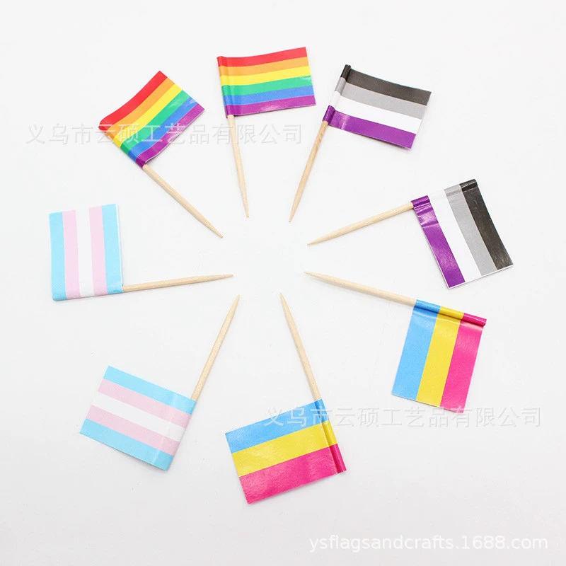 Радуга зубочистки флаг множественные радужные зубочистки флаг креативная вечеринка стейк торт фруктовый вставка