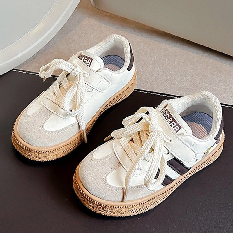 Mergaičių sportiniai bateliai 2024 m. pavasariui ir rudeniui, nauji vaikiški „Board Big Boy Explosion Street Leisure Little White“ bateliai._voghion.com