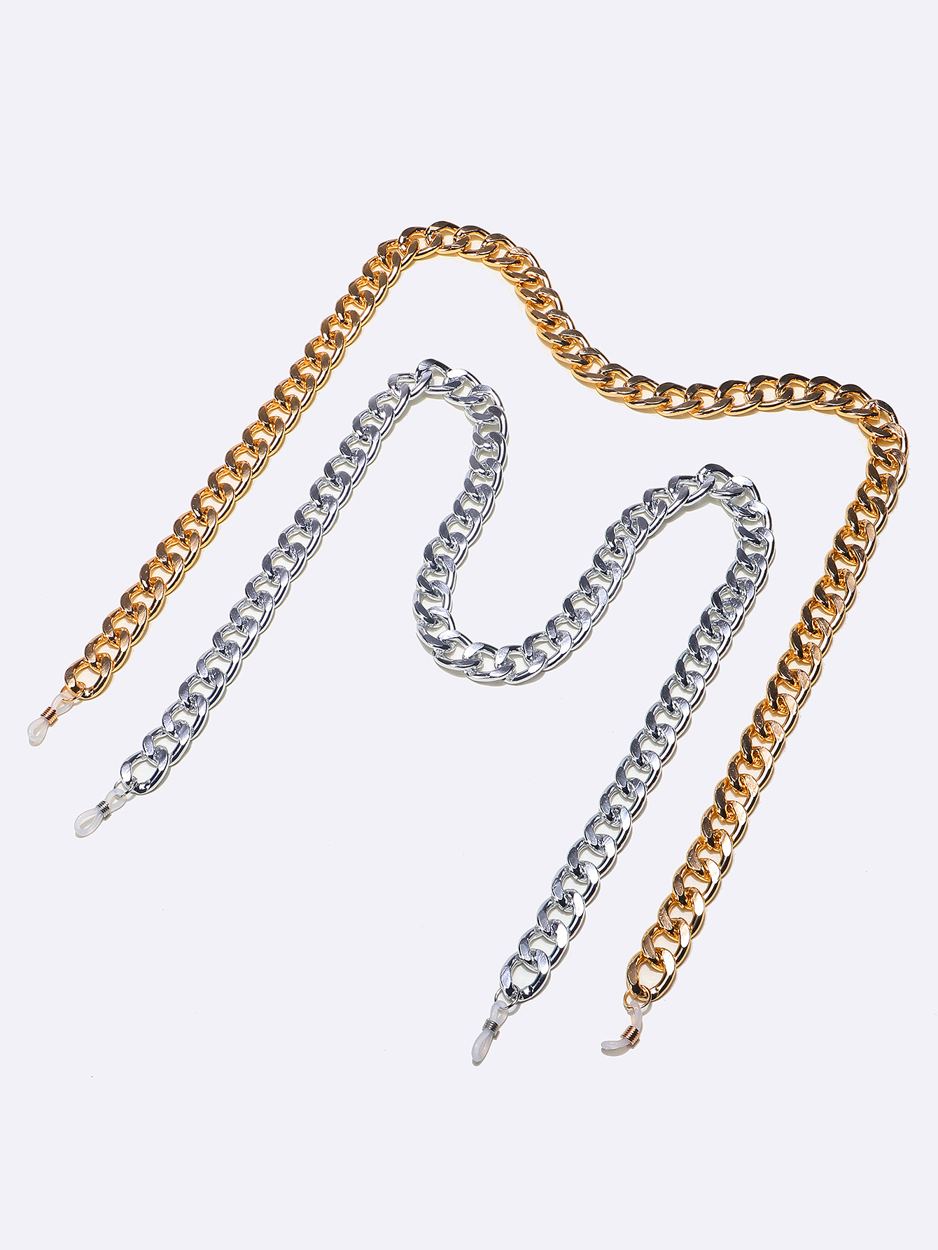 Simple Vintage Gold Silver Thick Chain Aluminum Glasses Mask Chain Wholesale Nihaojewelry display picture 3