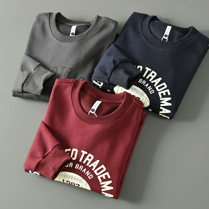 Модный молодежный прилив! Мужская повседневная американская одежда высокого класса с принтом с круглым вырезом повседневная свитер