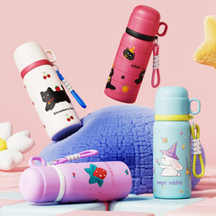 2025 新しい 316 ステンレス鋼の見栄えの良い子供用魔法瓶カップポータブル屋外漫画ワンカバーデュアルユースティーディップ付き