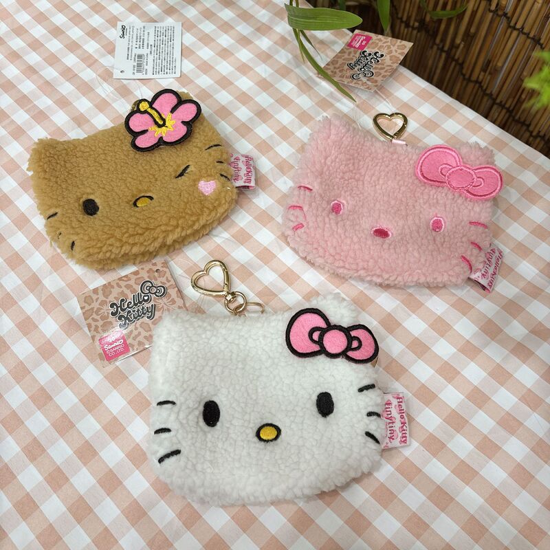 In Stock Japanese Sanrio Plush Coin Purse Cute Cartoon Kitty Black Leather Storage Bag Heart Buckle Pendant Bag In Stock Japanese Sanrio Plush Coin Purse Cute Cartoon Kitty Black Leather Storage Bag Heart Buckle Pendant Bag