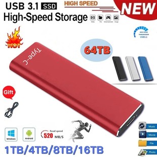 Wholesale Cross-Border Ultra-Thin Portable Mobile Hard Drive Large Capacity Solid State High Speed 8T/4T/2T Universal for Mobile Phones and Computers