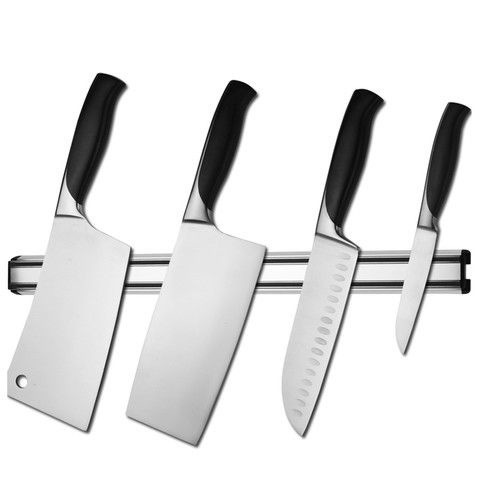 Magnetic knife holder kitchen wall-mounted rack with strong magnetic force, aluminum alloy magnetic knife storage stand