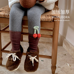 冬季加絨兒童九分打底褲女童加厚連褲襪嬰兒襪子打底襪寶寶連襪褲