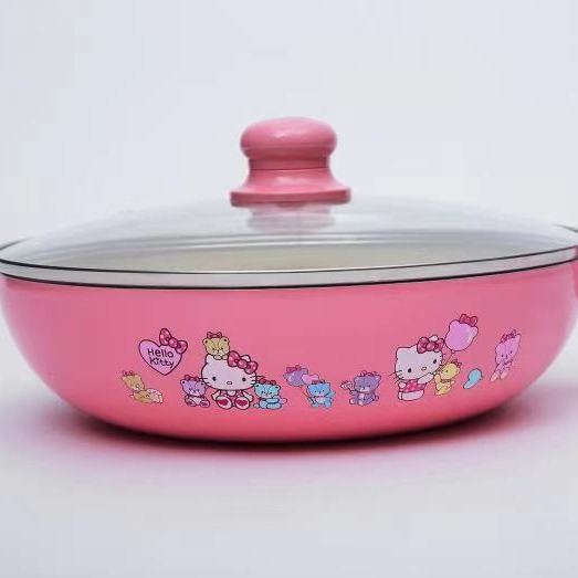 KT wok kitty non-stick pan melody 28cm wok gas stove induction cooker Universal