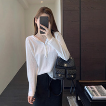 休闲减龄 慵懒范宽松显瘦半拉链连帽卫衣打底衫女25早秋新G090606