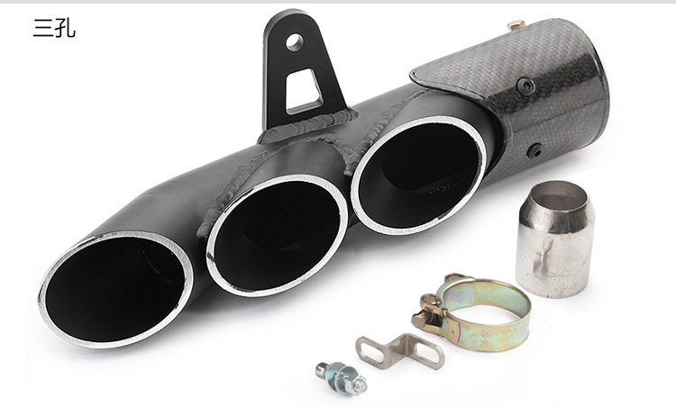 Motorcycle Modified Toce Double Hole Three Hole Universal Exhaust Pipe Tail Section R1 Cbr650 Mt07 890Duke