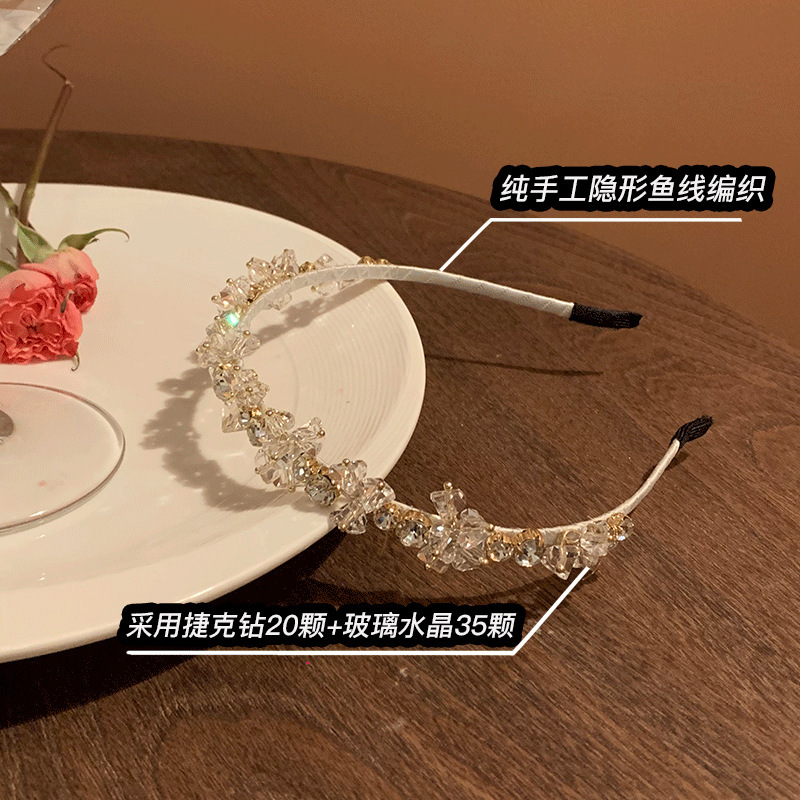贵女范儿 轻奢重工水钻波浪发箍女高级感带齿防滑高颅顶头箍发卡|undefined