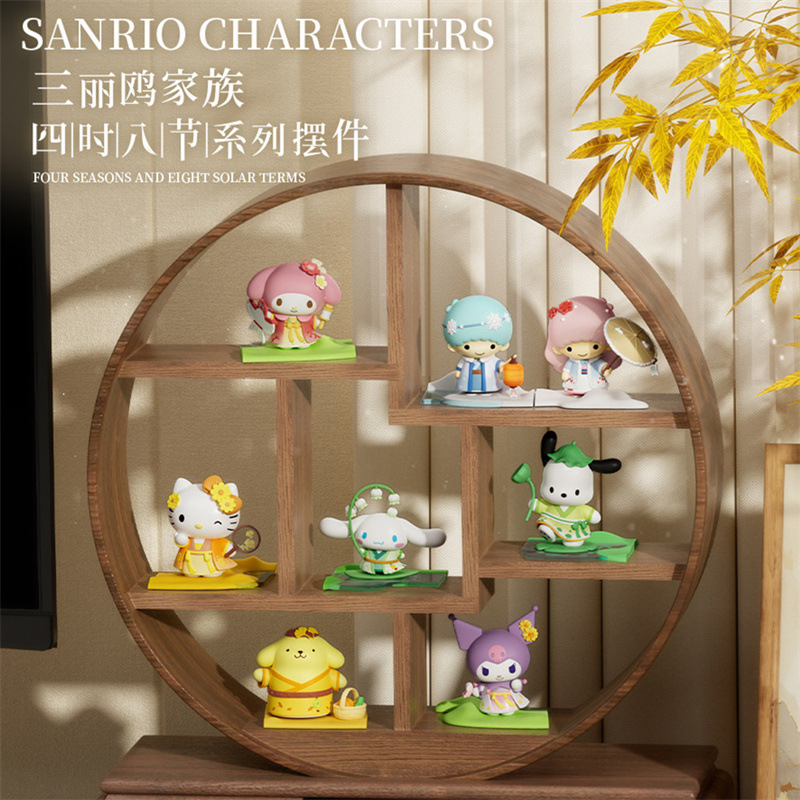 Authentic Sanrio Merchandise Four Seasons Eight Festivals Series Desktop Ornaments Hello Kitty Figurines and Toys