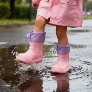 纯色儿童雨鞋新款EVA束口防水韩版幼儿园儿童宝宝水鞋轻便水靴