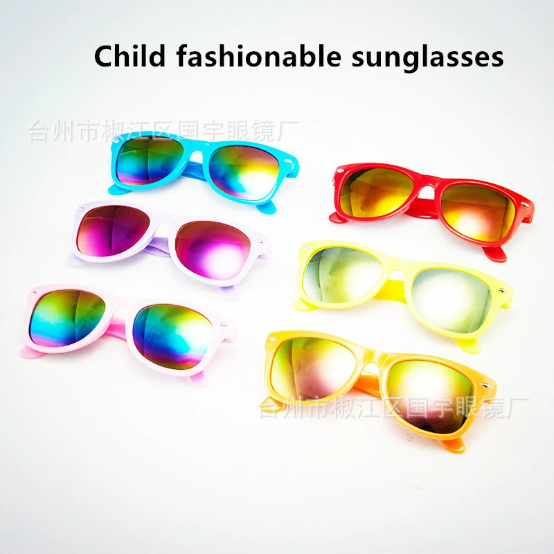 Трансграничные производители, новые в наличии, оптовые солнцезащитные очки с защитой от ультрафиолета, детские очки, рисовые гвозди, красочные детские солнцезащитные очки