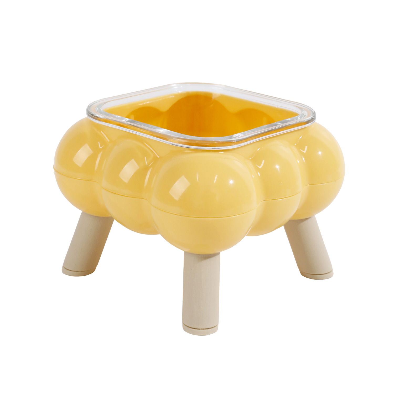 Tazón para comer para gatos Pipitao Caja original Bubble Glass Cuenco de cuatro patas Cuenco para gatos Cuenco para mascotas fácil de limpiar