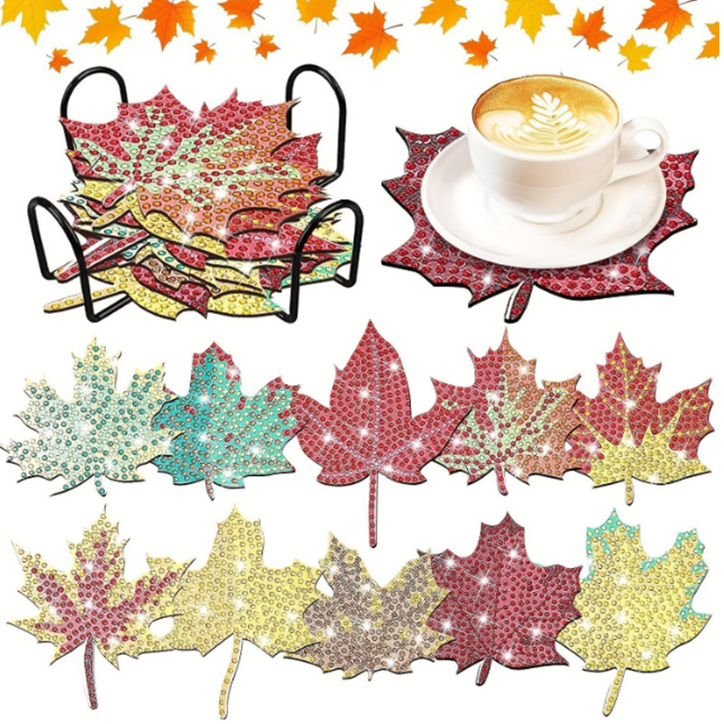 Personalizada taza de pintura de diamante transfronteriza almohadilla de taza de diamante redonda almohadilla mandala perimetral de pintura de diamante DIY