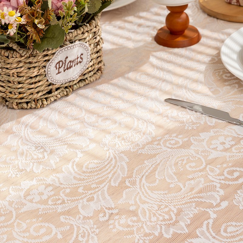 Mantel de encaje especial transfronterizo Mantel de comedor rectangular francés Atmósfera de alta calidad Decoración Mesa de té bordada al por mayor