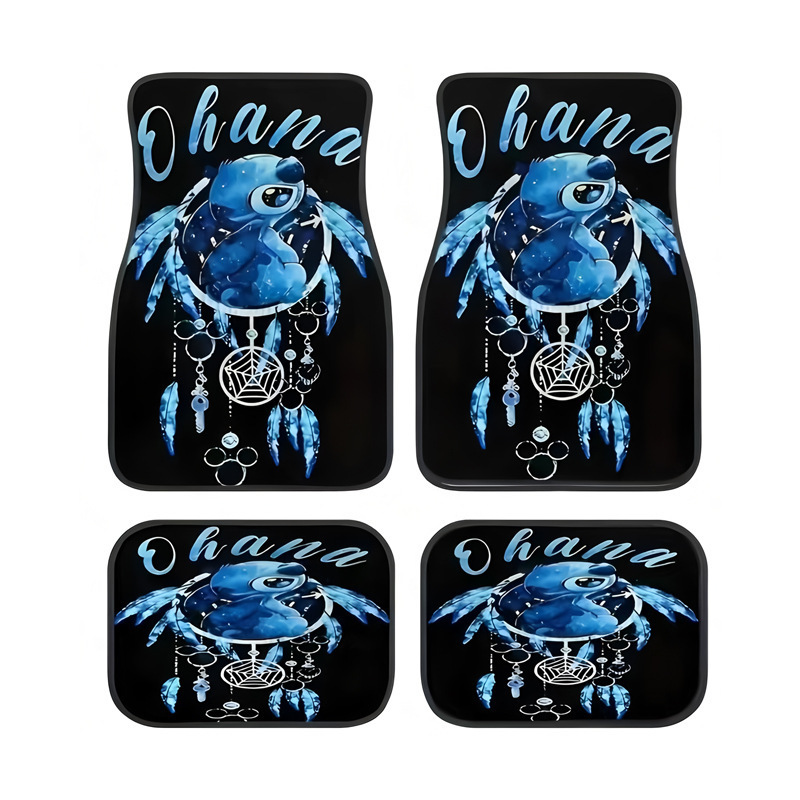 Cross-border Hot-selling Cartoon Mickey Car Mat Four-piece Dirt-resistant Easy-care Floor Mat Amazon Floor Mat for Hair
