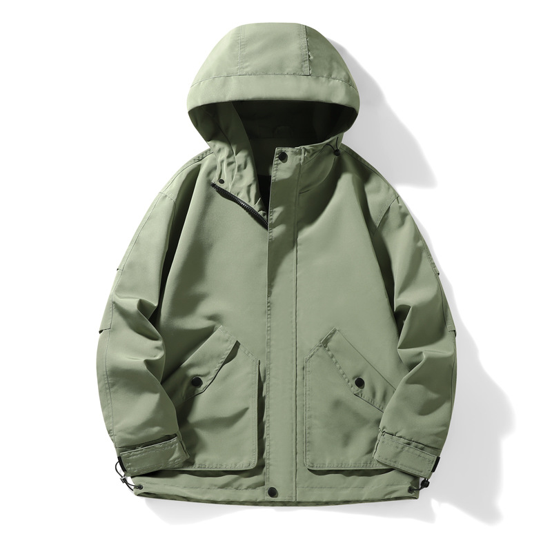 Nueva moda 2023 otoño Street Tide hombre abrigo de aire de color sólido casual chaqueta suelta juvenil chaqueta de cuello encapuchado popular