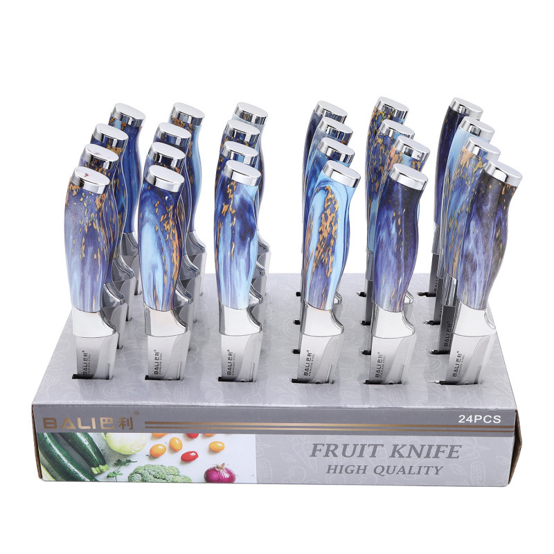 Venta caliente al por mayor juego de cocina cuchillo de caja de exhibición de acero inoxidable cuchillo de cocina con tapa de galvanoplastia doble juego de cuchillo de chef caja de regalo