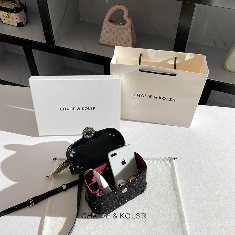 Retro handheld box, bag, high-end, with embroidery