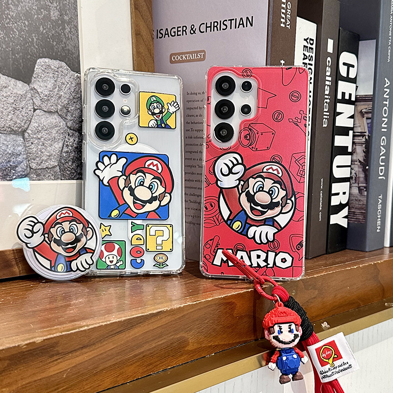Mario Cartoon Suitable for Samsung S26Ultra Mobile Phone Case Galaxys25 Magnetic Stand S26/24Plus Mario Cartoon Suitable for Samsung S26Ultra Mobile Phone Case Galaxys25 Magnetic Stand S26/24Plus