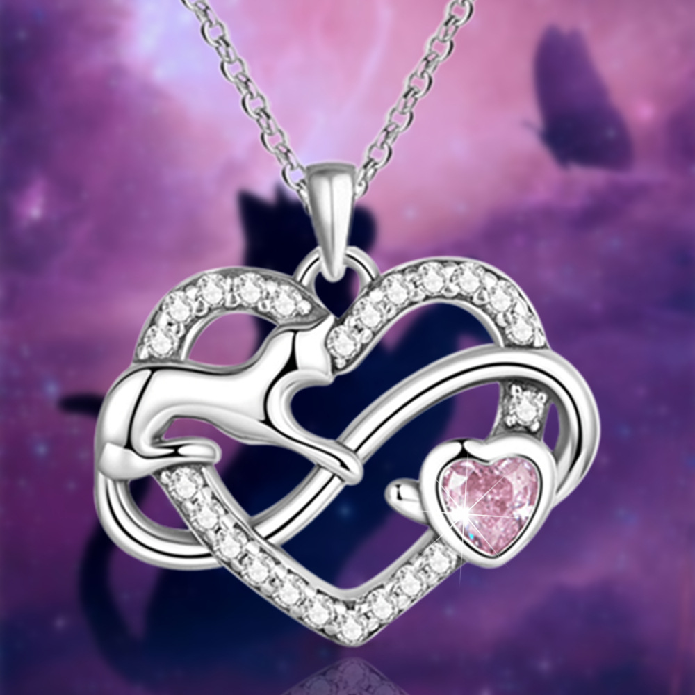 Colar com pingente de serpente em forma de coração com diamantes_voghion.com