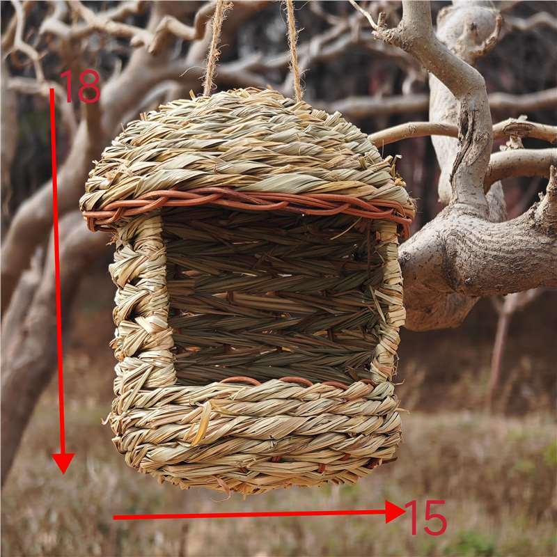 鳥の巣わら編みオウムの巣暖かい鳥の巣わらの巣鳥かご用品具セキセイインコの巣装飾用品|undefined