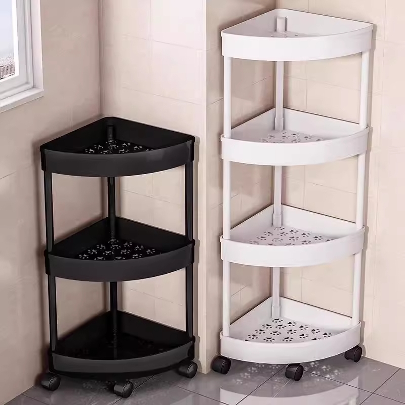 Estrictamente elegido estante de baño inodoro inodoro inodoro inodoro estante de almacenamiento triangular sala de estar esquina esquina estante rueda