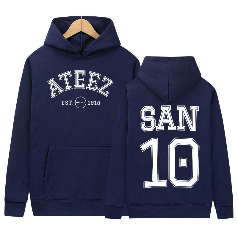 Sudadera con estampado de banda de Ateez de Corea del Sur para hombres y mujeres sudadera casual de moda de alta calidad suéter de gran tamaño de manga larga