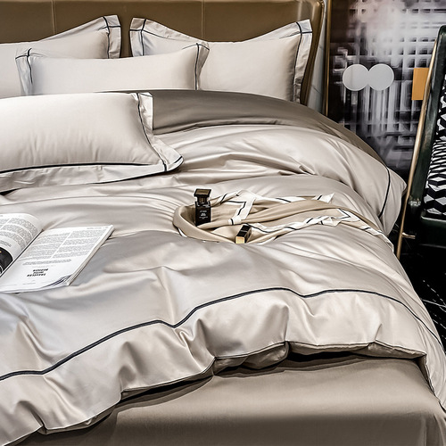 High-end 100% Pure Cotton Long Staple Cotton Four-Piece Set, 100% Cotton Bedding Set with Sheet and Comforter, Autumn and Winter Bedding Essentials