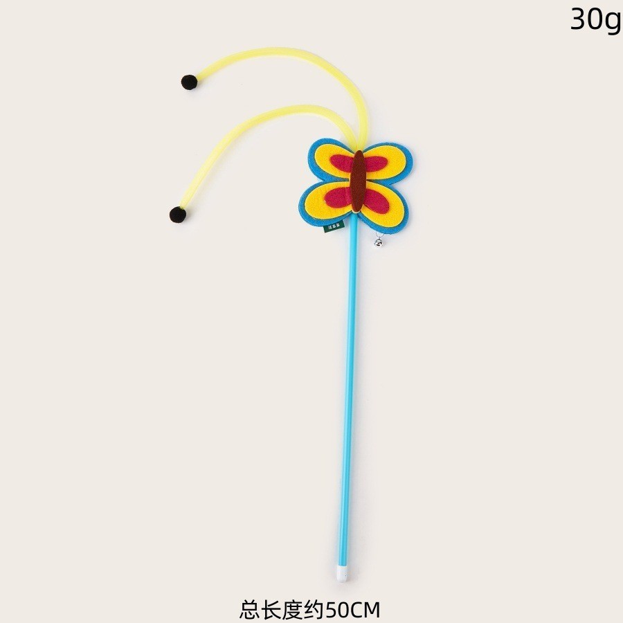 재미있는 나비 고양이 놀리는 스틱