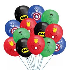 Batman theme 12-inch latex printed balloon Cross-border set balloon Superhero birthday decoration balloon