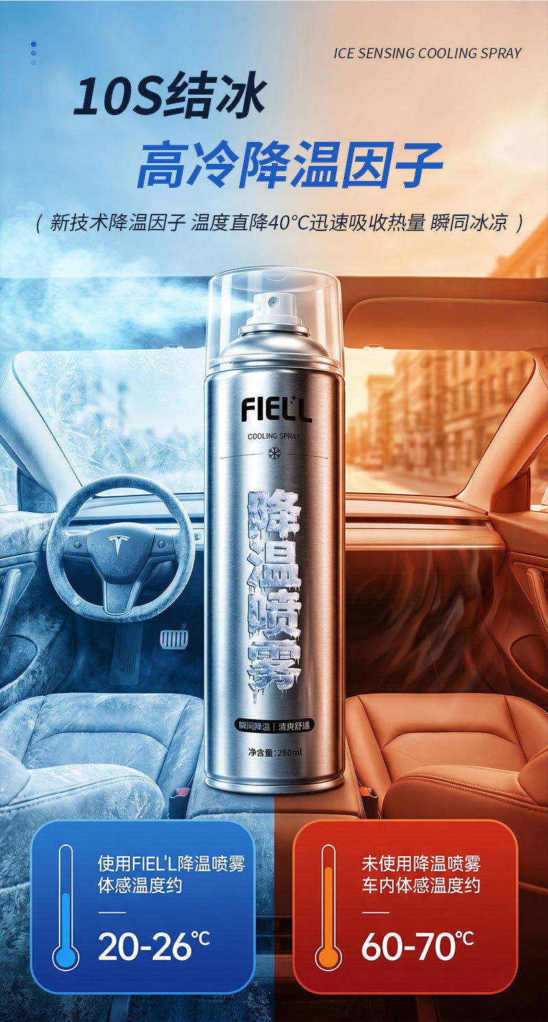Cooling Spray for Students' Military Training, Anti-Heatstroke Cooling Spray, Quick Cooling in the Car, Long-Lasting Cool Sensation, Summer Heatstroke Prevention and Cooling