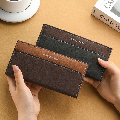 Men's Wallet, Leather, Unisex, Long, Multi-Card Slot, Suit Bag, Fashion Trend, Business Card Holder, Men's Money Clip
