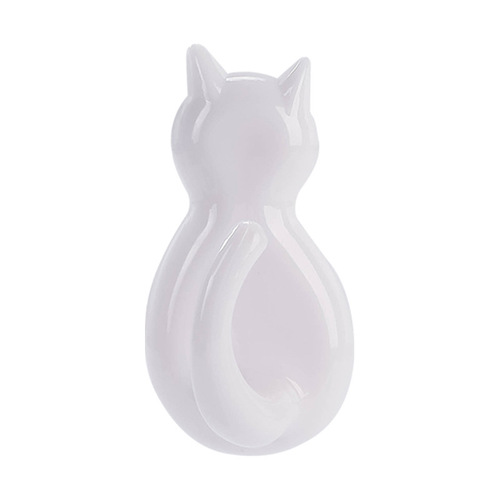 Japanese cartoon cat hook kitchen strong transparent cute cat sticky hook wall door coat and hat hanging hook without trace