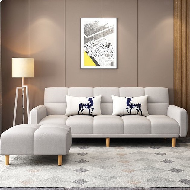 Sofa Small Apartment Dual-use Sofa Bed Folding Living Room Simple Rental Room Bedroom Single Double Fabric Pedal