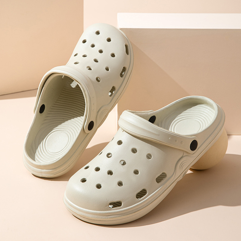 Zapatos de verano para mujeres pareja de arena antideslizante fondo grueso antiodor fugas zapatillas frías para hombres pisando mierda