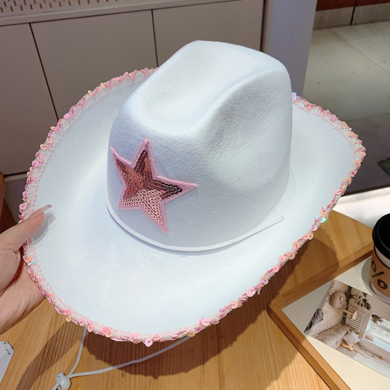 Summer Clearance Dick Cowboy Hat Stage Performance Role Playing Caribbean Pirate Captain Five-pointed Star Burr Hat