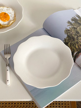 穆尼 ins白色意面盘法式盘子早餐盘家用陶瓷汤盘餐具沙拉盘菜盘